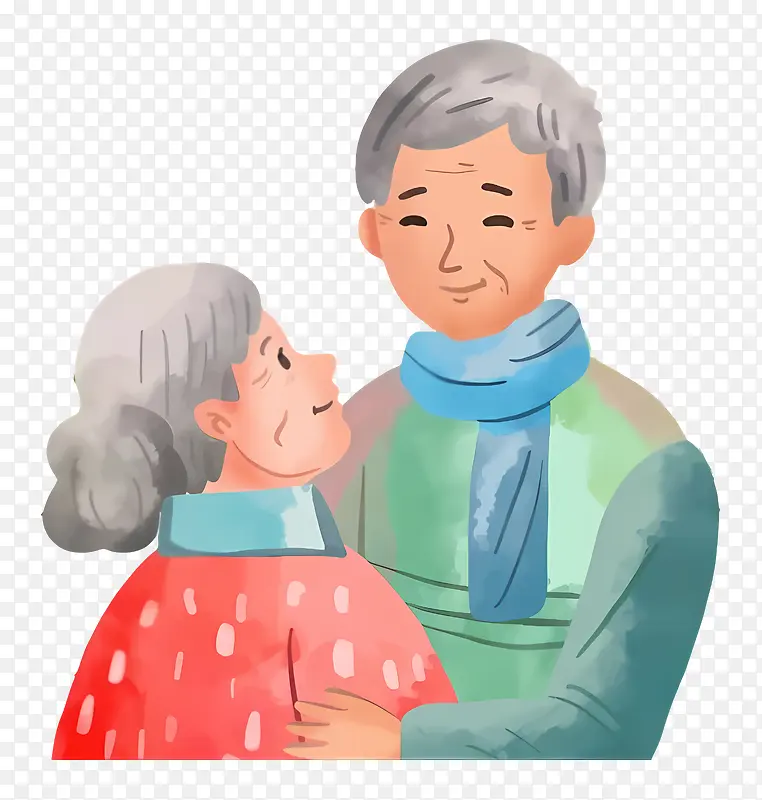 老夫妇-老夫妇在城市里拥抱温暖