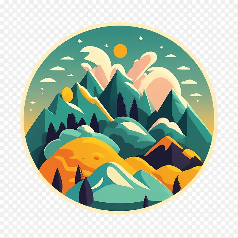 云山-云山山地景观丘陵树木