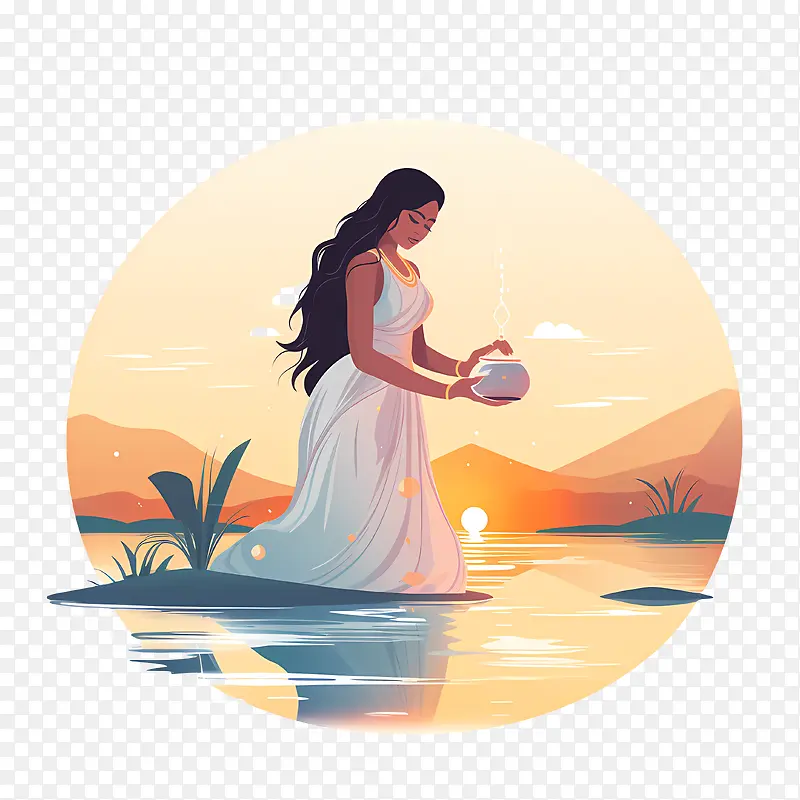 chhathpuja-chhathpuja女人水船日落