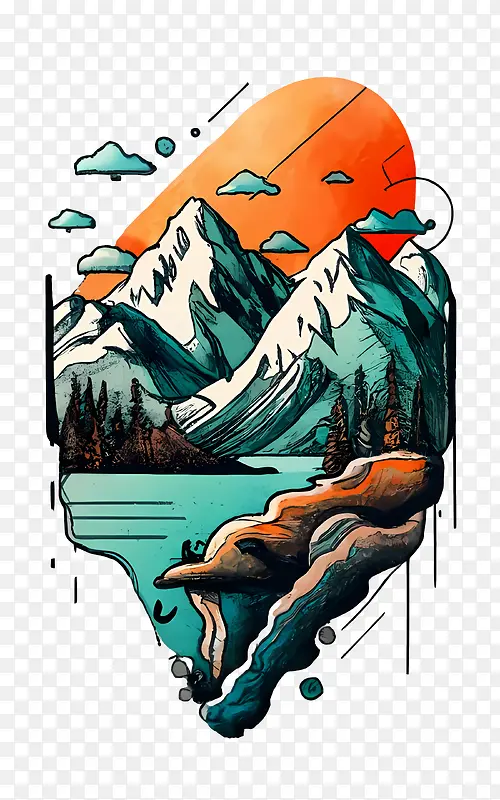 巴塔哥尼亚山脉-巴塔哥尼亚山脉景观山自然水