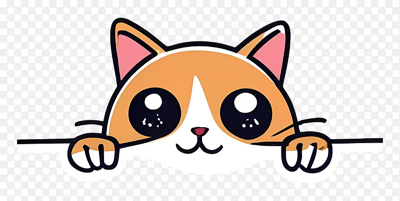 卡通猫-卡通猫扑向木板偷看PNG图片素材下载_图片编号11315651-PNG素材网