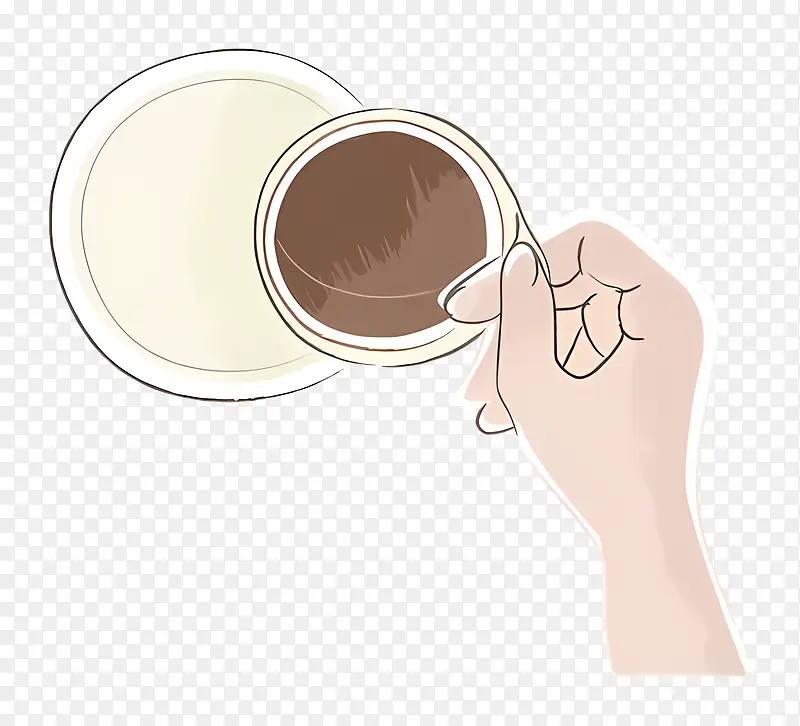 卡通-手拿着一杯白色背景的咖啡PNG图片素材下载_图片编号11366758-PNG素材网