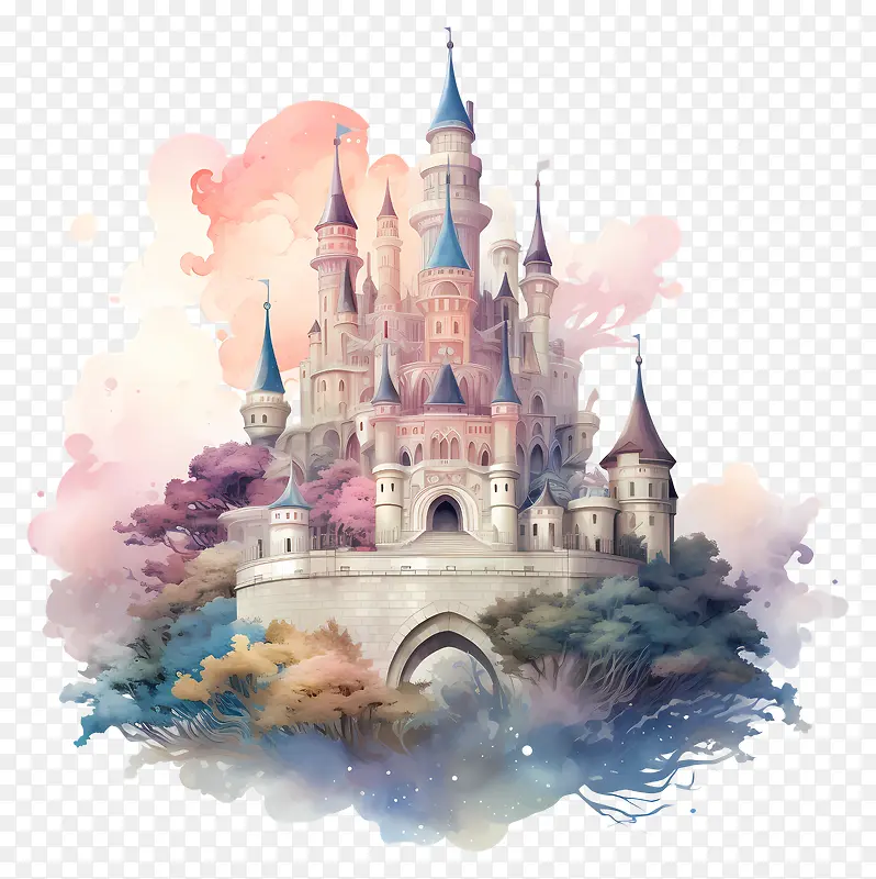 梦幻城堡插画PNG图片素材下载_图片编号11369266-PNG素材网