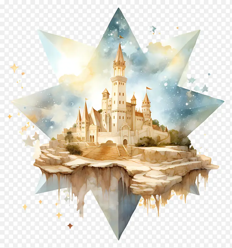 梦幻城堡水彩插画PNG图片素材下载_图片编号11387265-PNG素材网