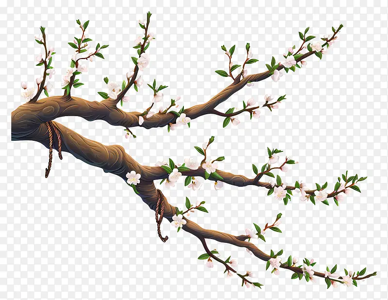 手绘树枝带花叶PNG图片素材下载_图片编号11413044-PNG素材网