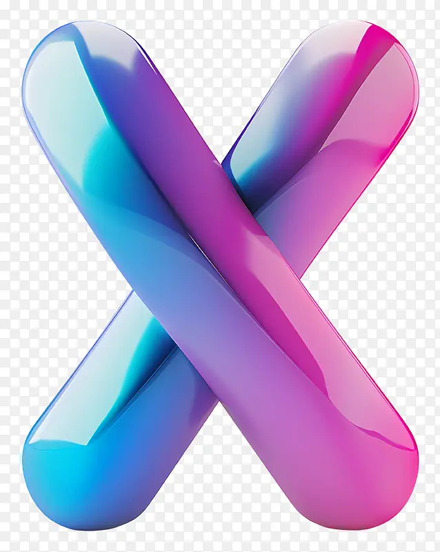 3D交叉X图标,渐变色设计PNG图片素材下载_图片编号11420718-PNG素材网