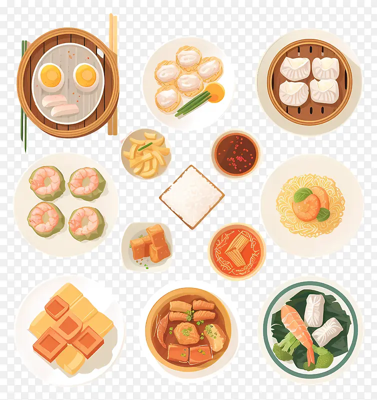 亚洲美食拼盘PNG图片素材下载_图片编号11424301-PNG素材网