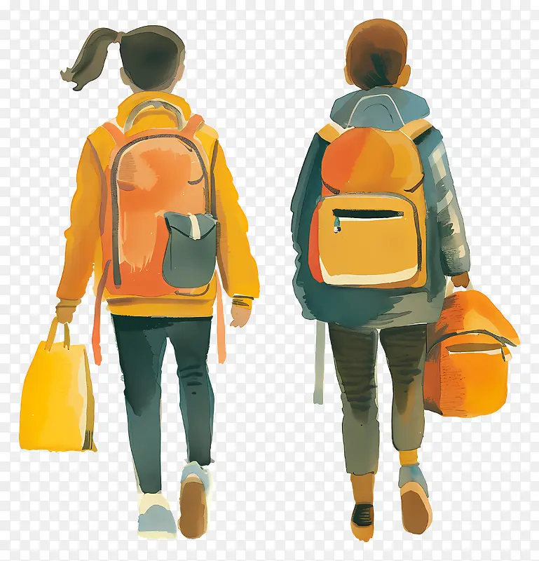 学生背书包同行PNG图片素材下载_图片编号11447136-PNG素材网