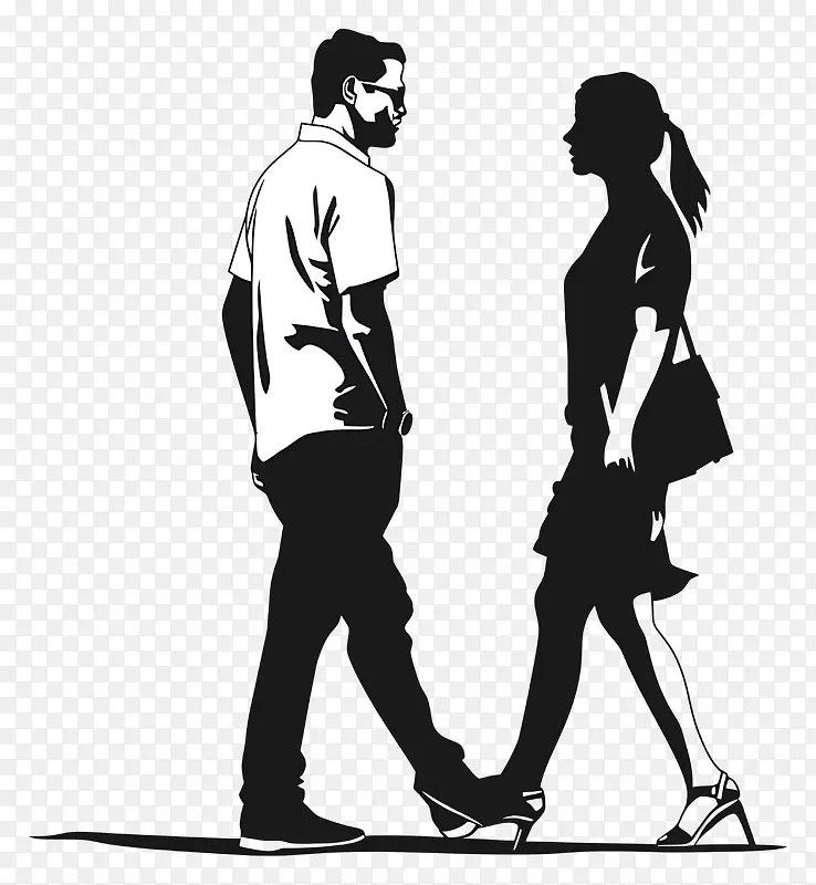 男女同行剪影PNG图片素材下载_图片编号11467644-PNG素材网