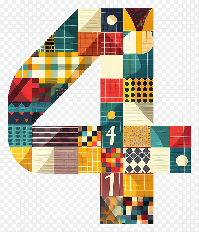 多彩数字4插画PNG图片素材下载_图片编号11473567-PNG素材网