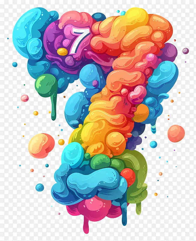 彩虹数字七PNG图片素材下载_图片编号11476966-PNG素材网