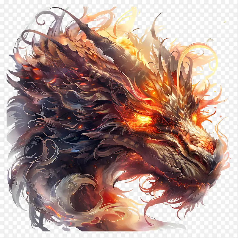 烈焰神龙头部特写PNG图片素材下载_图片编号11479304-PNG素材网