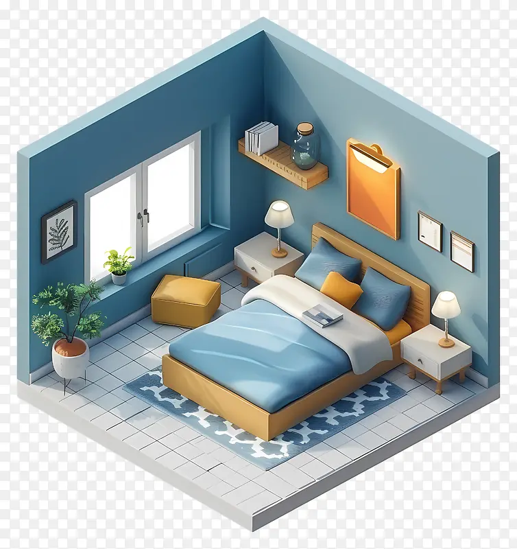 舒适卧室插画PNG图片素材下载_图片编号11488374-PNG素材网
