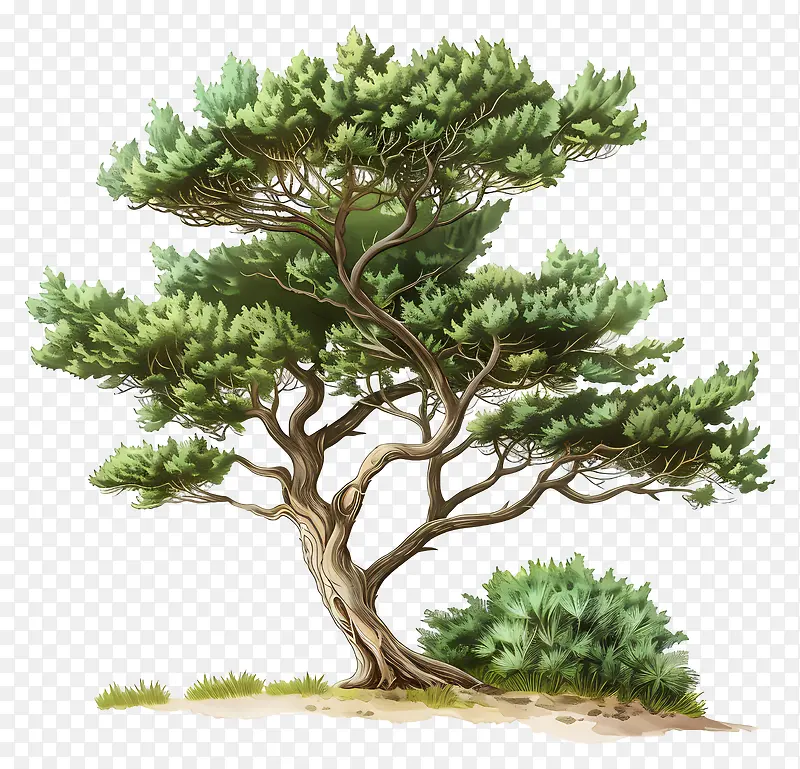 杜松树植物插画PNG图片素材下载_图片编号11489940-PNG素材网