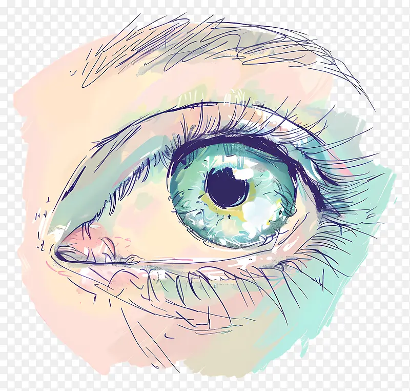艺术风格的眼睛插画PNG图片素材下载_图片编号11501205-PNG素材网