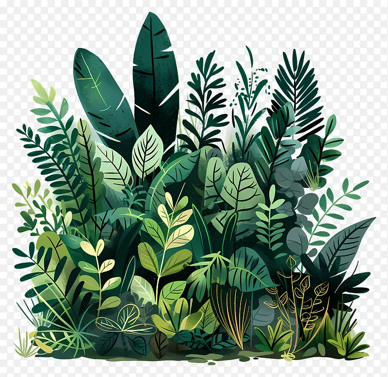绿色植物插画PNG图片素材下载_图片编号11505799-PNG素材网