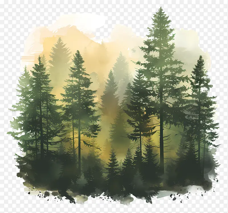 森林风景插画PNG图片素材下载_图片编号11506440-PNG素材网