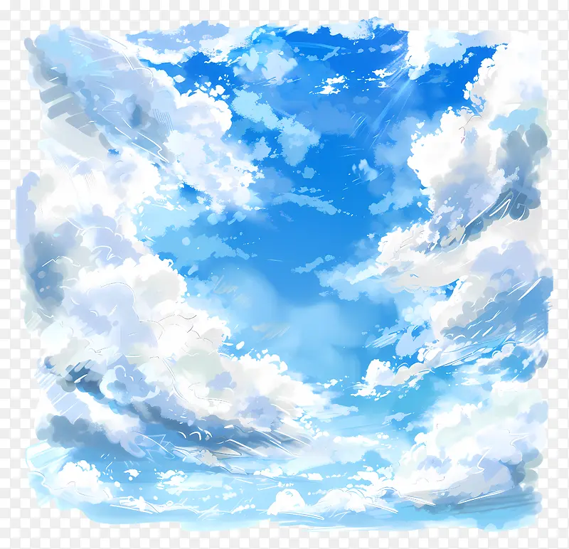 蓝天白云风景插画PNG图片素材下载_图片编号11506215-PNG素材网