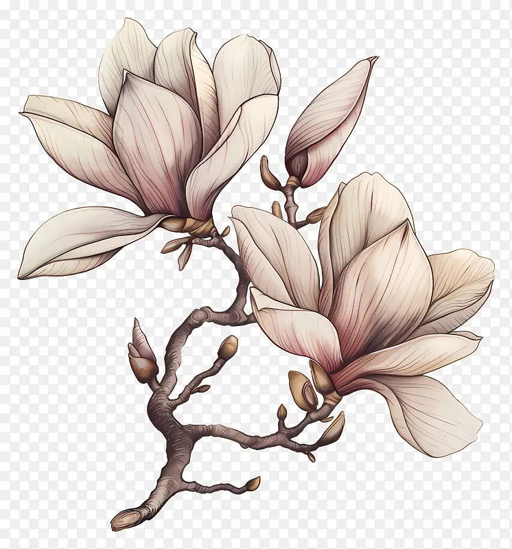玉兰花插画PNG图片素材下载_图片编号11516011-PNG素材网
