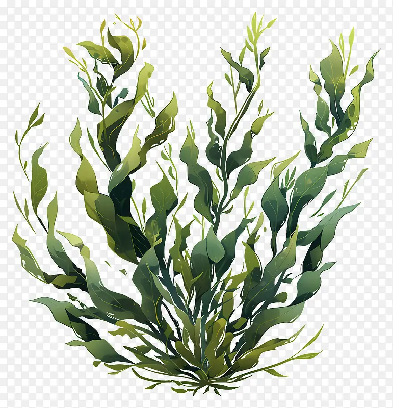 绿色水生植物插画PNG图片素材下载_图片编号11519816-PNG素材网