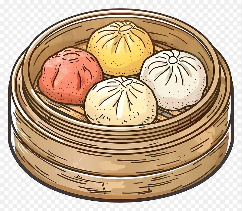 蒸笼里的彩色包子PNG图片素材下载_图片编号11531179-PNG素材网