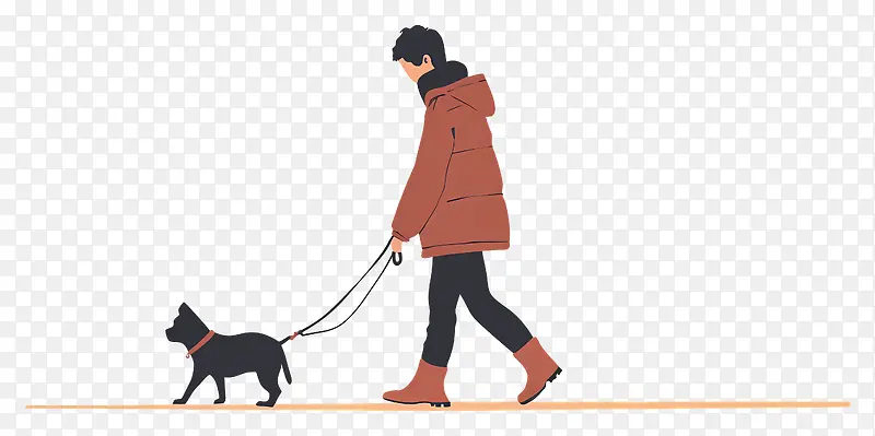 遛狗人插画PNG图片素材下载_图片编号11536135-PNG素材网