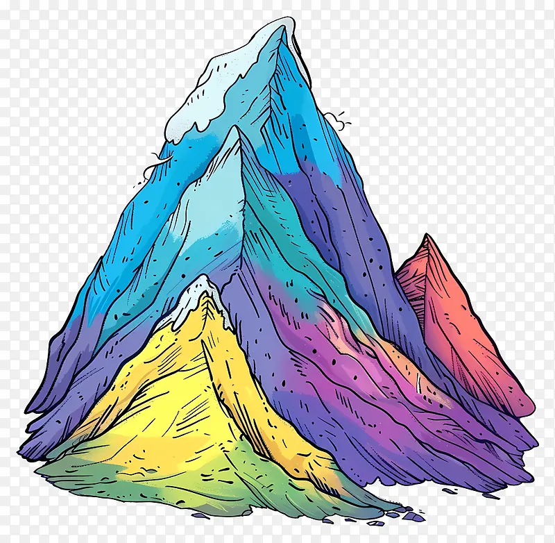 多色山峰插画PNG图片素材下载_图片编号11540683-PNG素材网
