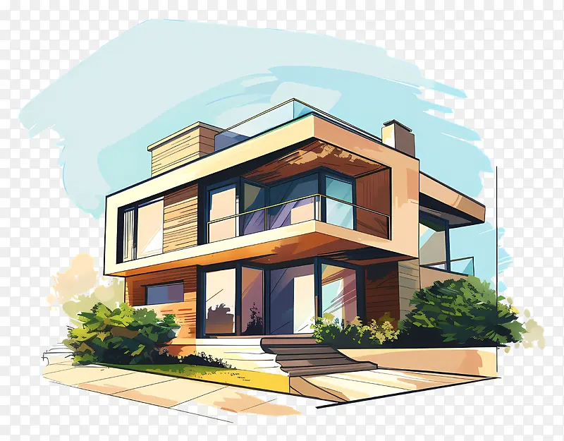 现代住宅插画PNG图片素材下载_图片编号11542470-PNG素材网