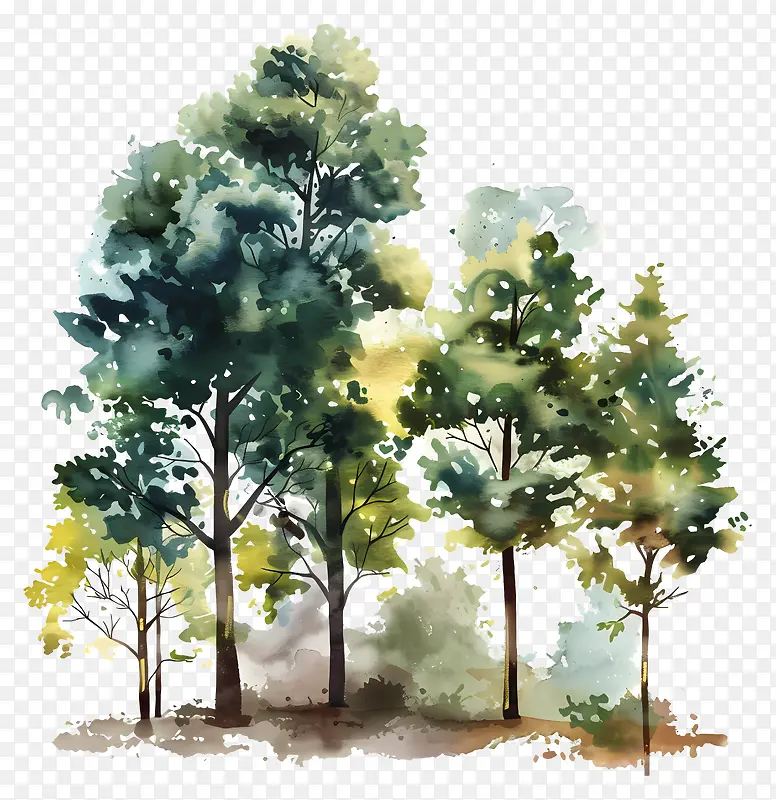森林树木插画PNG图片素材下载_图片编号11543392-PNG素材网
