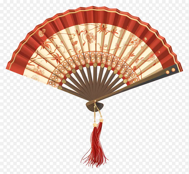传统手扇,红色折叠扇子PNG图片素材下载_图片编号11547399-PNG素材网