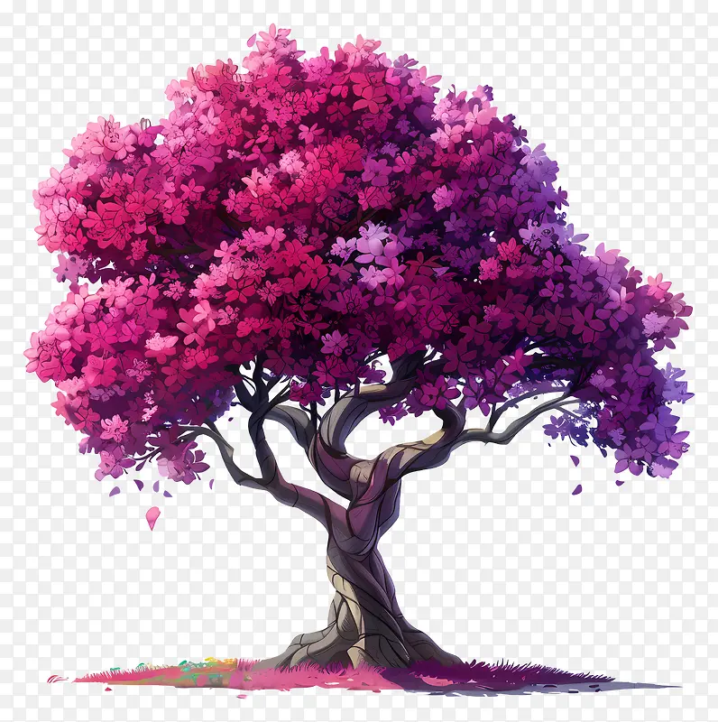 粉色花树插画PNG图片素材下载_图片编号11553987-PNG素材网