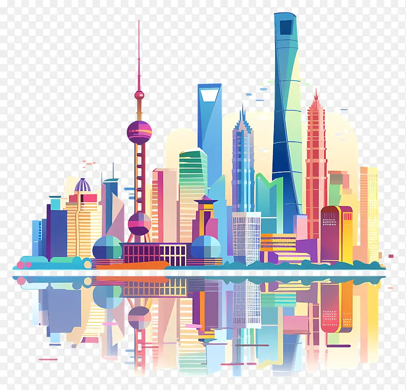 上海天际线插画PNG图片素材下载_图片编号11553713-PNG素材网