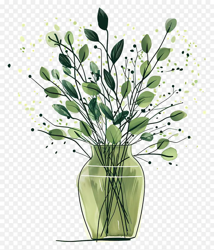 手绘绿植插画PNG图片素材下载_图片编号11554903-PNG素材网