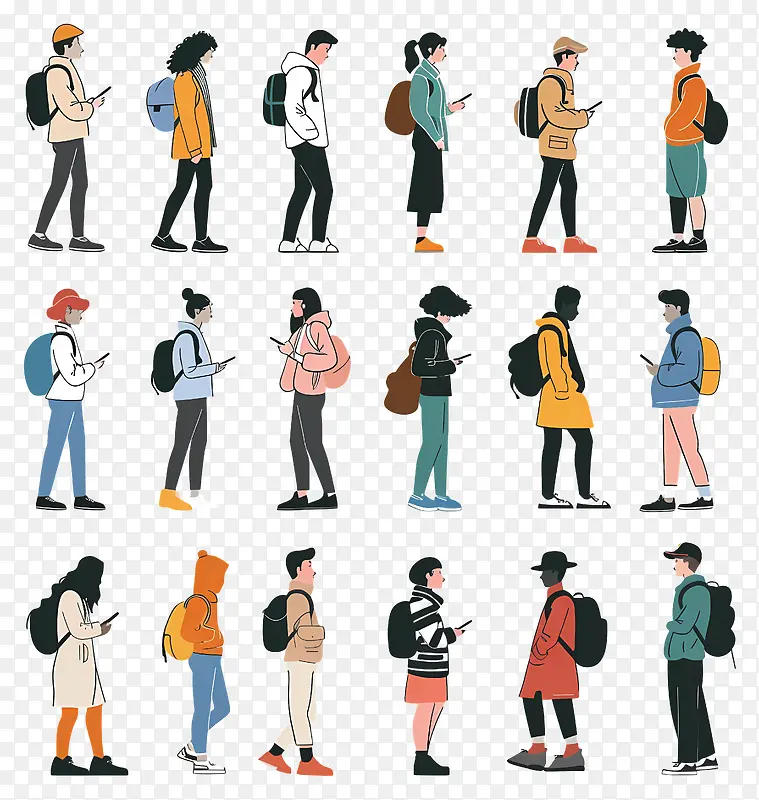 行人插画PNG图片素材下载_图片编号11574194-PNG素材网