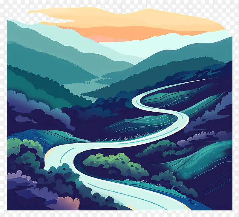 蜿蜒山路,山间风光PNG图片素材下载_图片编号11576000-PNG素材网