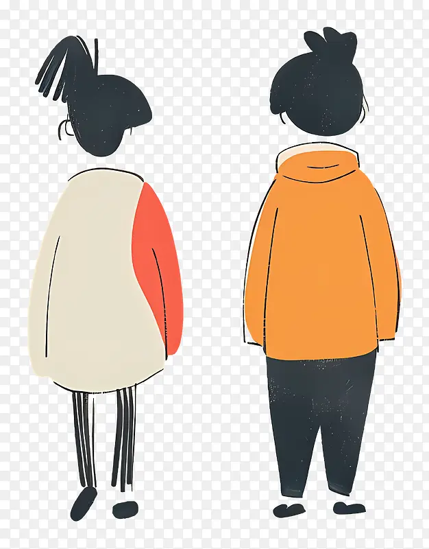 背对画面的卡通人物插画PNG图片素材下载_图片编号11580622-PNG素材网