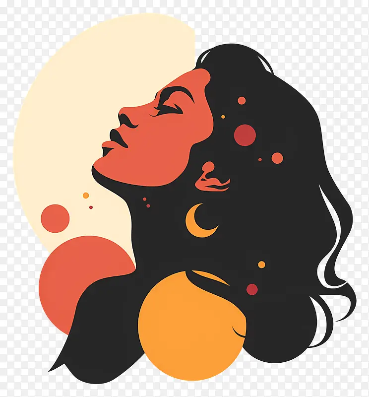 女性侧脸艺术插画PNG图片素材下载_图片编号11583488-PNG素材网