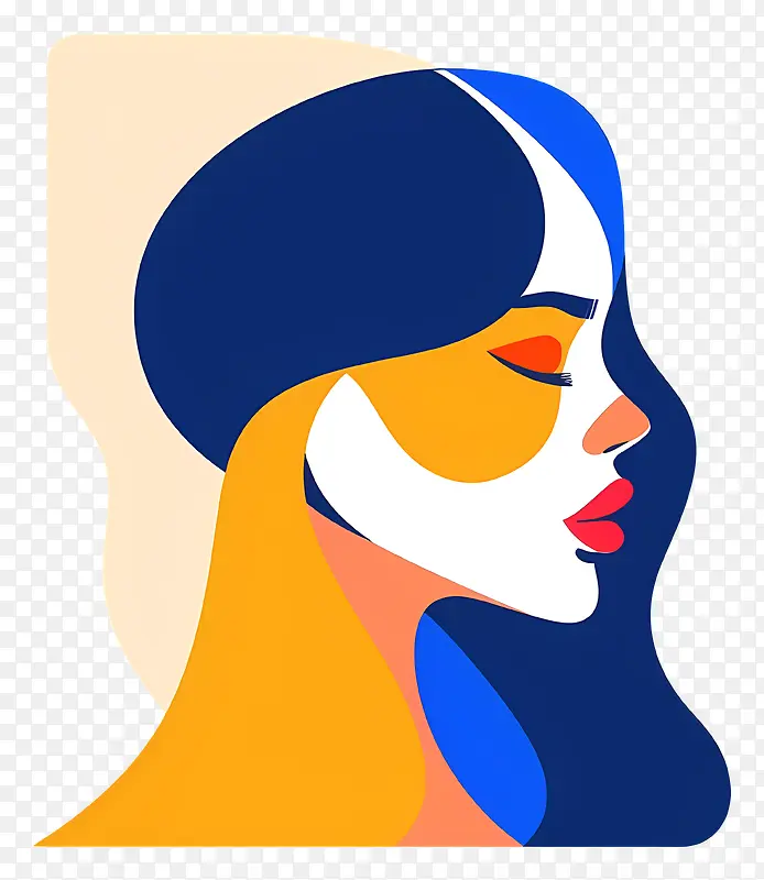 女性侧脸抽象艺术插画PNG图片素材下载_图片编号11584114-PNG素材网