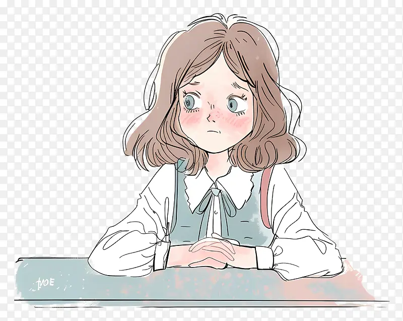女孩沉思PNG图片素材下载_图片编号11592446-PNG素材网