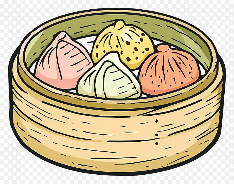 蒸笼中的彩色包子PNG图片素材下载_图片编号11592642-PNG素材网