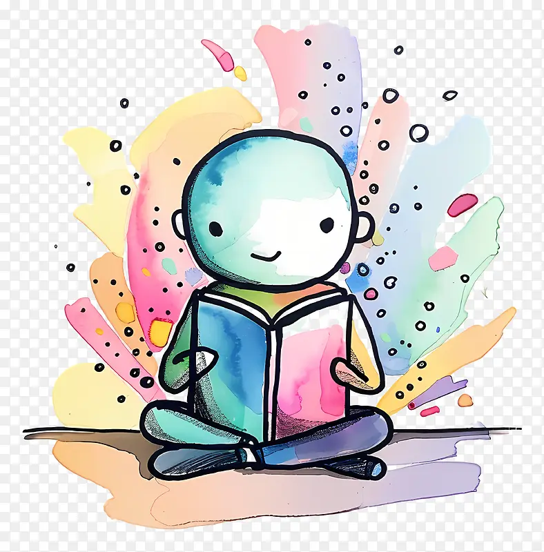 儿童阅读卡通插画PNG图片素材下载_图片编号11593696-PNG素材网