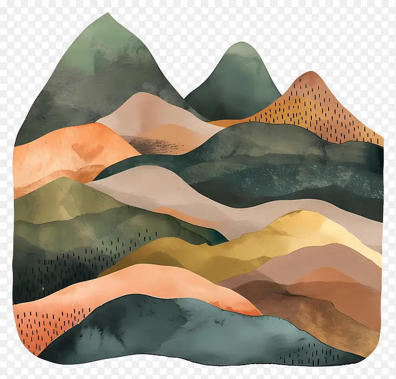 抽象山水风景插画PNG图片素材下载_图片编号11595297-PNG素材网