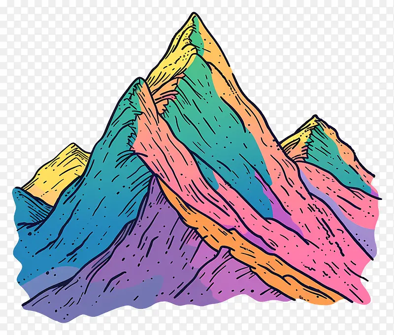 彩色山峰插画PNG图片素材下载_图片编号11600375-PNG素材网