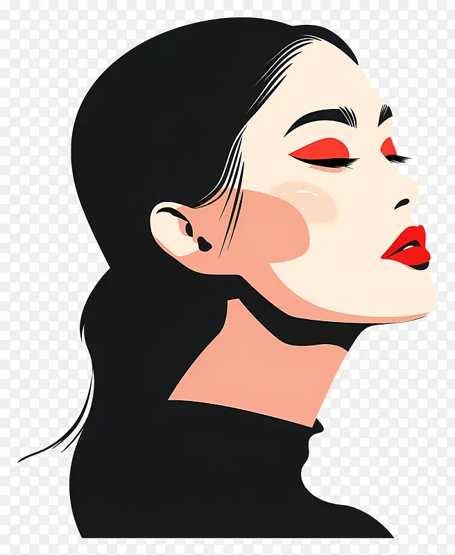 女性侧脸插画PNG图片素材下载_图片编号11600728-PNG素材网