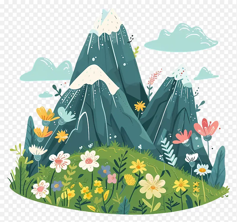山峰与花朵PNG图片素材下载_图片编号11604950-PNG素材网