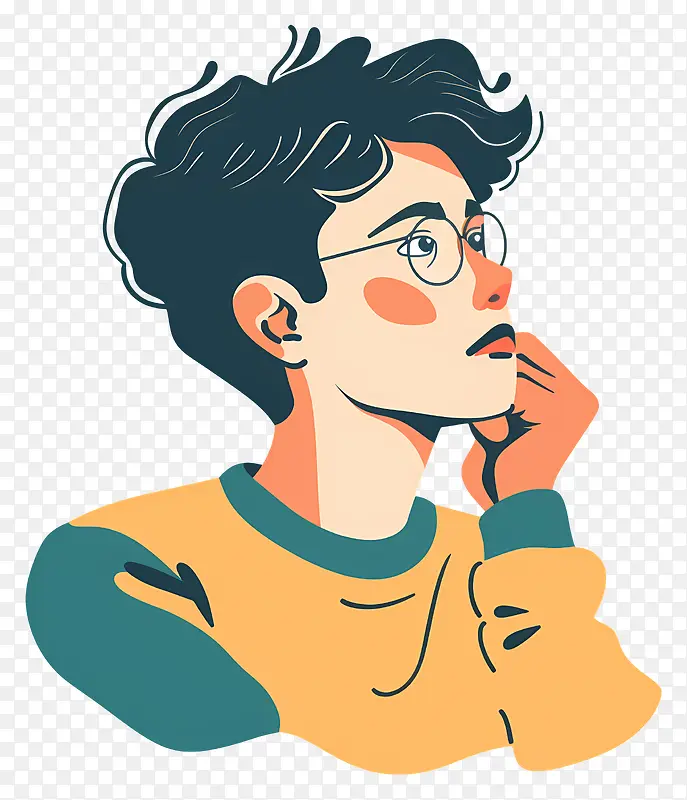 思考者插画PNG图片素材下载_图片编号11620390-PNG素材网