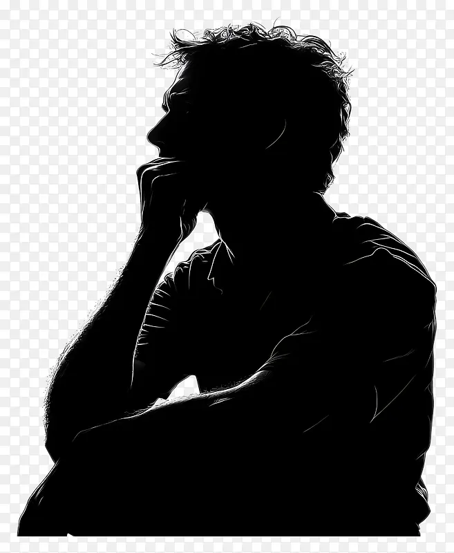 沉思人剪影PNG图片素材下载_图片编号11640524-PNG素材网