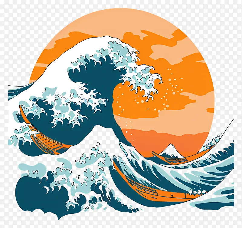 巨浪与夕阳PNG图片素材下载_图片编号11680100-PNG素材网