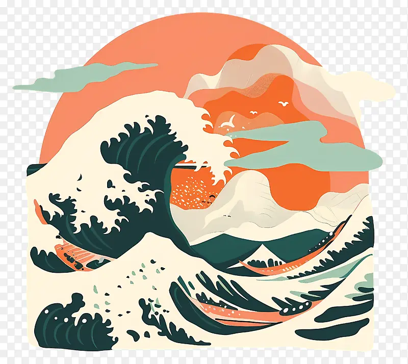 巨浪与日出PNG图片素材下载_图片编号11687752-PNG素材网