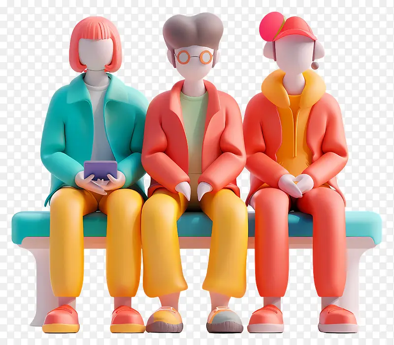 多彩座椅上的休闲人群插画PNG图片素材下载_图片编号11695159-PNG素材网